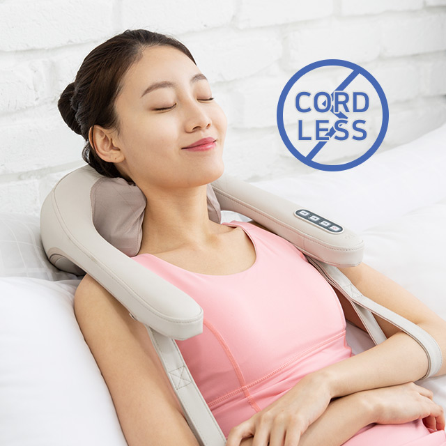 오아 무선 넥앤숄더 목 어깨 안마기 승모근 뒷목 마사지기 온열 지압 안마 마사지 기계