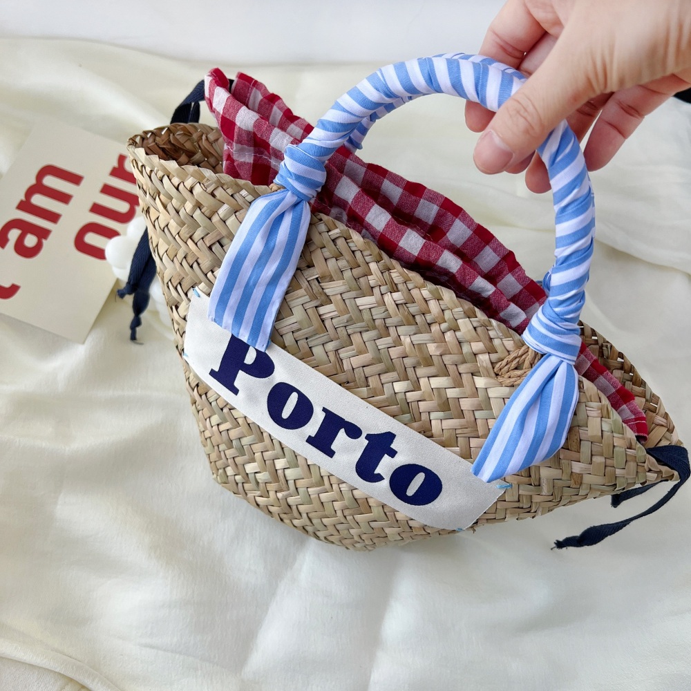 한여름 감성 가방 여름 라탄 밀짚 피크닉 레터링