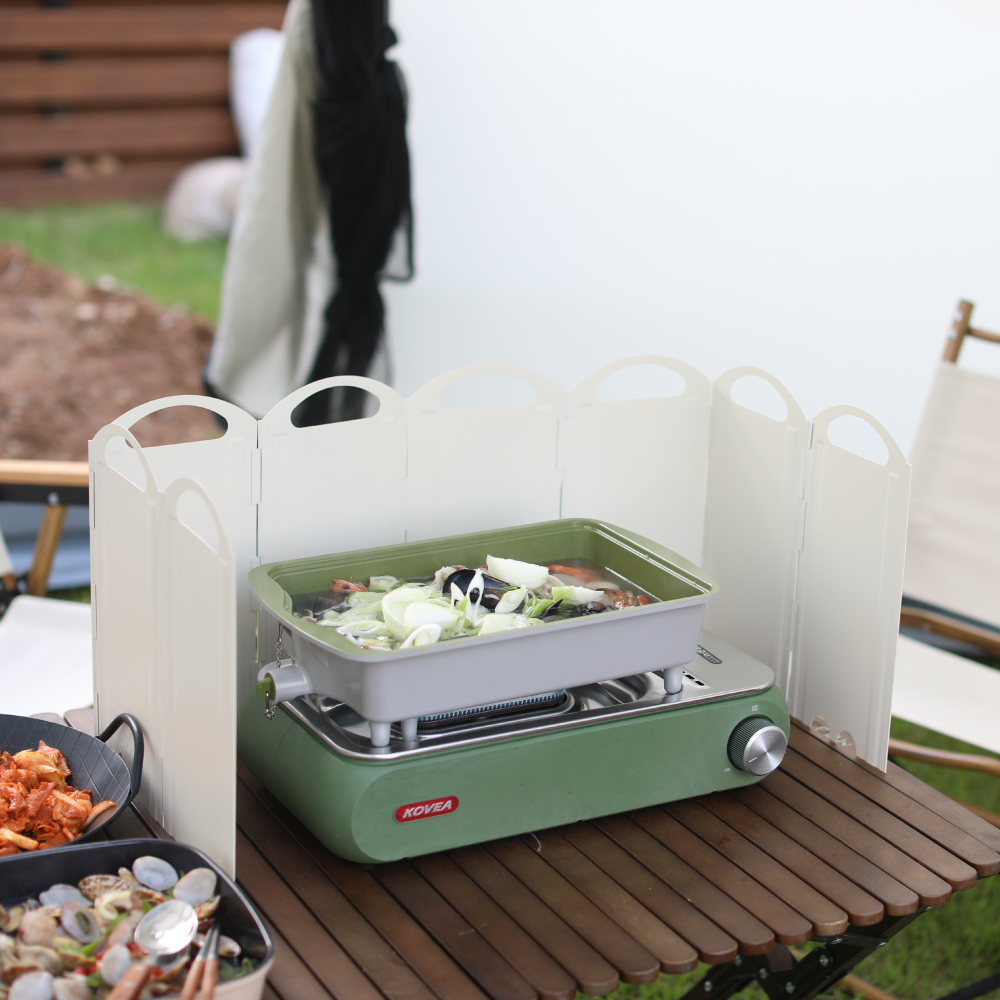 브리즈문 캠핑 가스 버너 바람막이 구이바다 중형 30cm