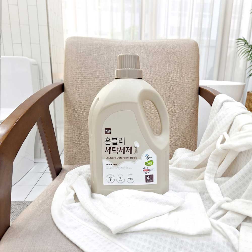 비건세제 홈블리 세탁세제 베이직 4L x 2개입 드럼 일반용 무향료 무색소 이미지 7