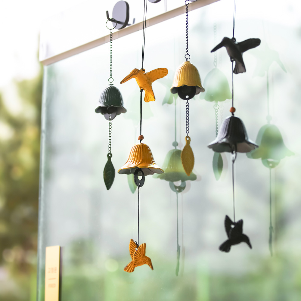 버드 하모니 엔틱 주물 출입문 도어벨 처마 일본 현관 문종 풍경 종 장식 윈드차임 B타입