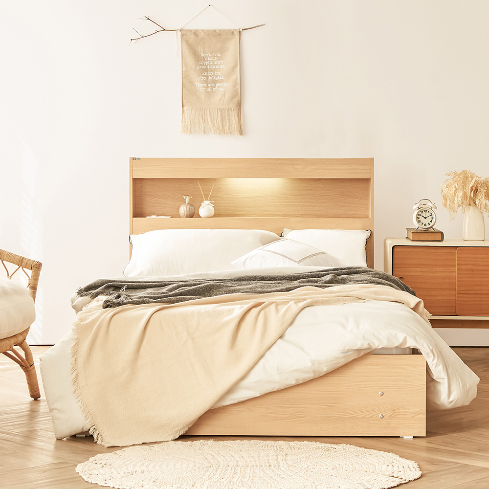 동서가구 이즈 카이 1단 3서랍 LED 슈퍼싱글 수납침대 프레임  DF921204