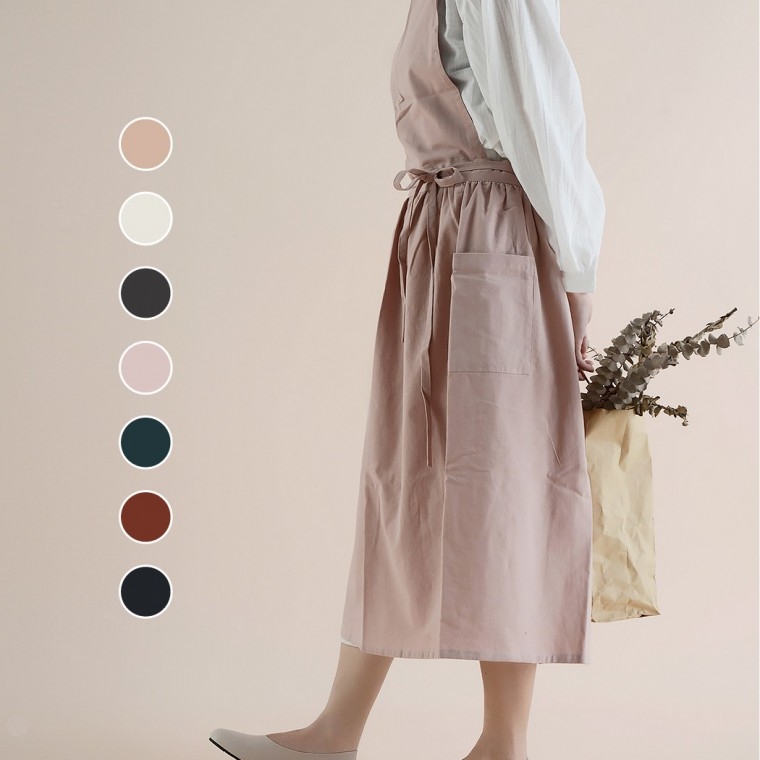 데일리 코튼 원피스 앞치마 어린이집 카페 클래스 주방 앞치마 에이프런