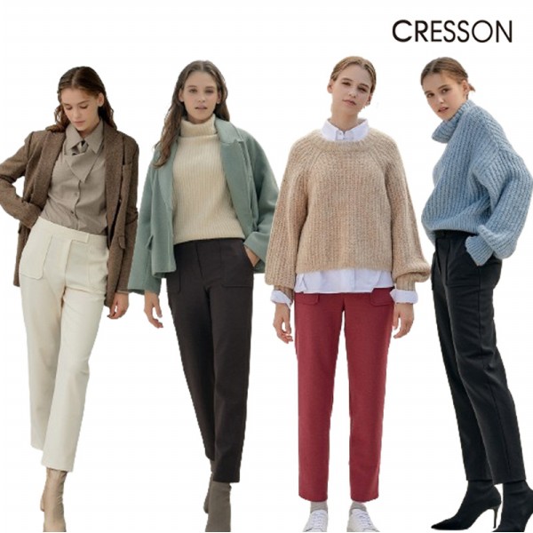 [크레송]크레송 여성 시그니쳐 세미 배기핏 기모 팬츠 4종 택1 C224B404A : 하프클럽mall