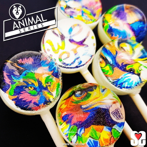 동물컬러 아트 by Orbsei (체리맛) / animal candy 쨍한색감 식용컬러 사탕 - 메인 이미지