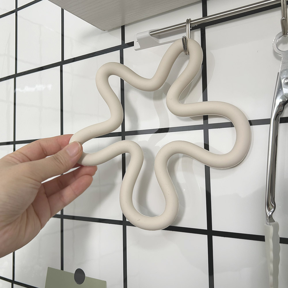 실리콘받침대 캠핑 냄비받침 답례품 감성 물결 가래떡 냄비받침