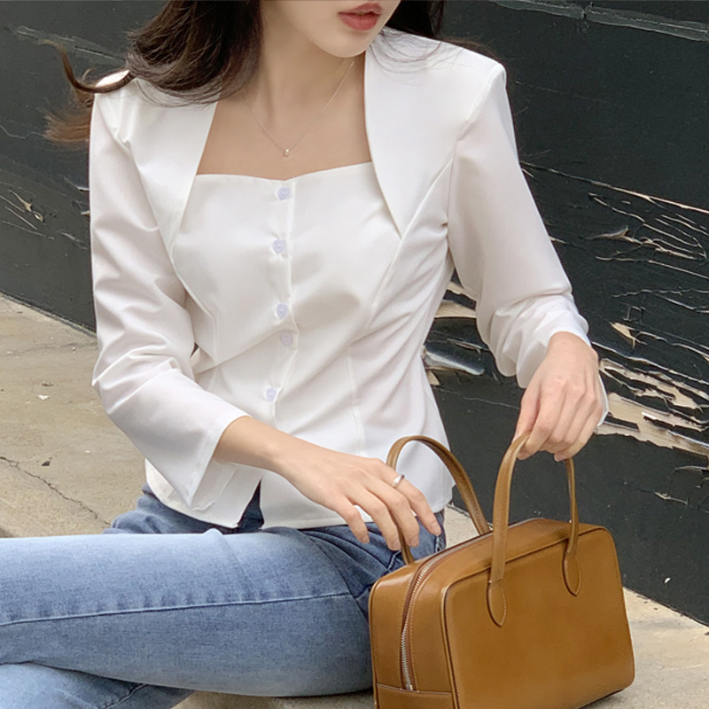 (허리잘록핏♥7부백라인스트랩) 비엔트 스퀘어넥 여리핏 7부 블라우스 bs7883 - 상세 이미지 2
