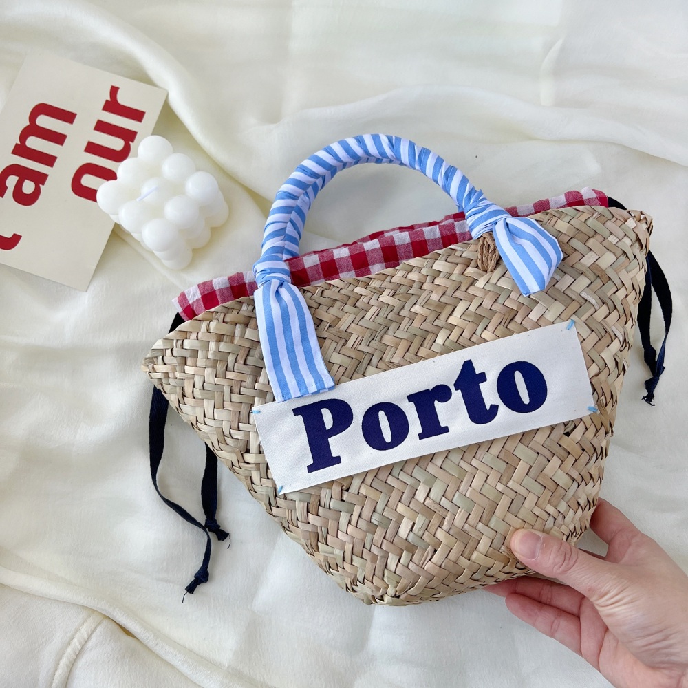 한여름 감성 가방 여름 라탄 밀짚 피크닉 레터링