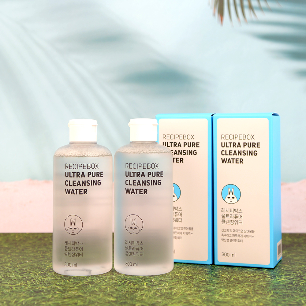 레시피박스 유아 선크림 순한 클렌징 워터 300ml 1+1 2개 어린이 키즈