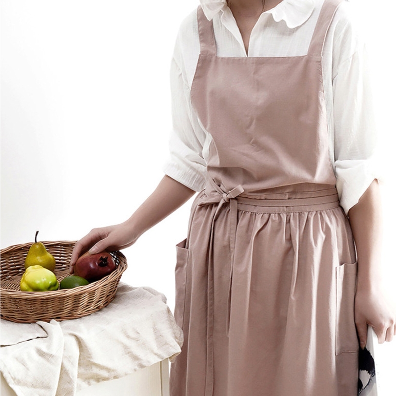 데일리 코튼 원피스 앞치마 어린이집 카페 클래스 주방 앞치마 에이프런