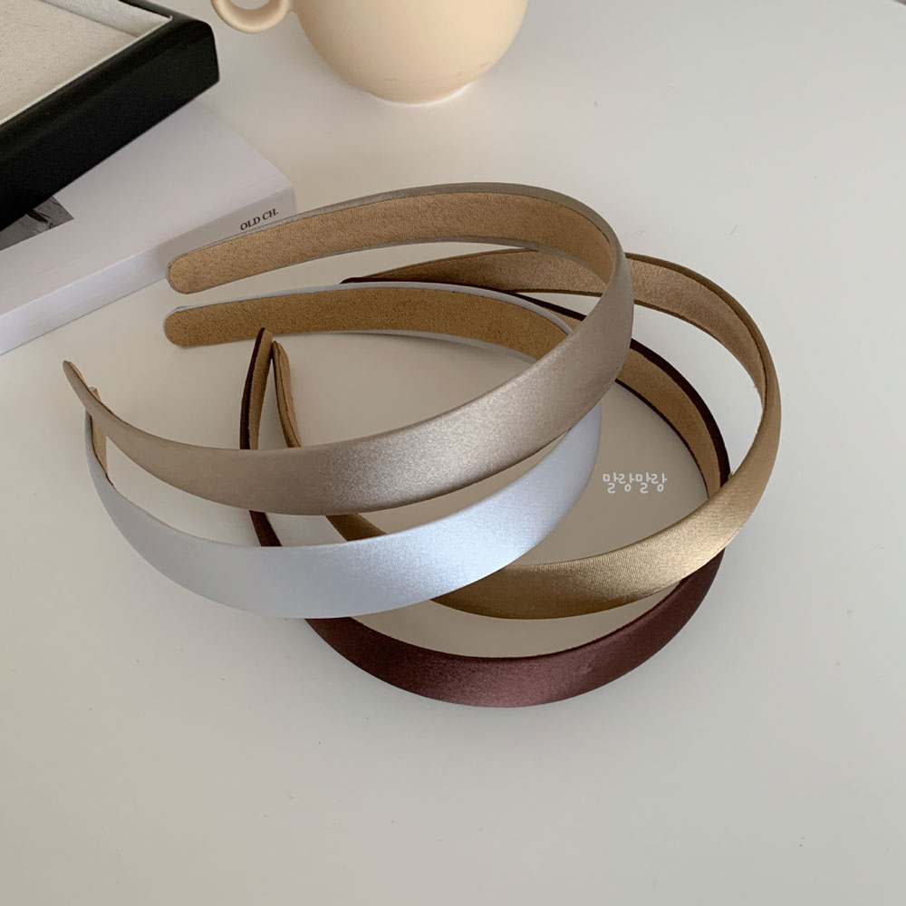 심플 새틴 머리띠 공단 얇은 봄 여름 무지 헤어밴드