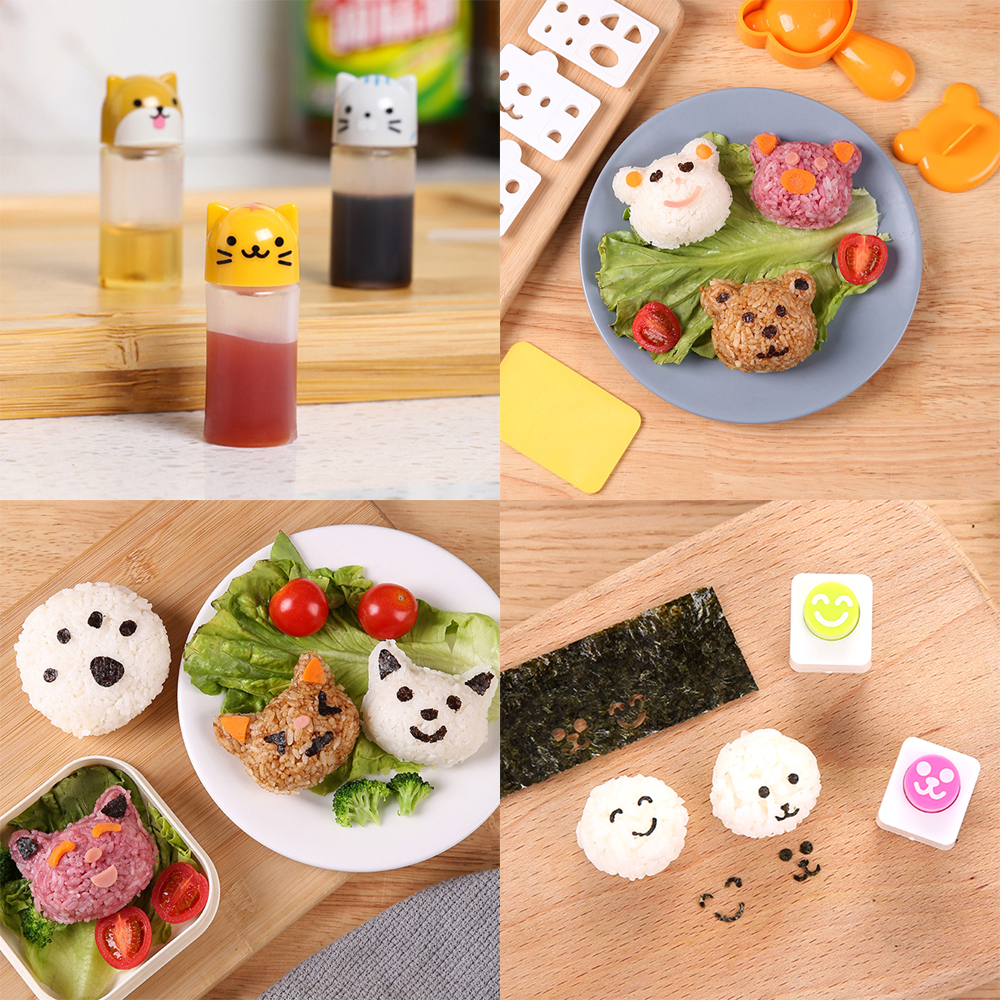 온다온 도시락 꾸미기 소풍 미니 아기곰 주먹밥틀세트 김펀치 데코픽 김밥 메이커 - 상품 이미지