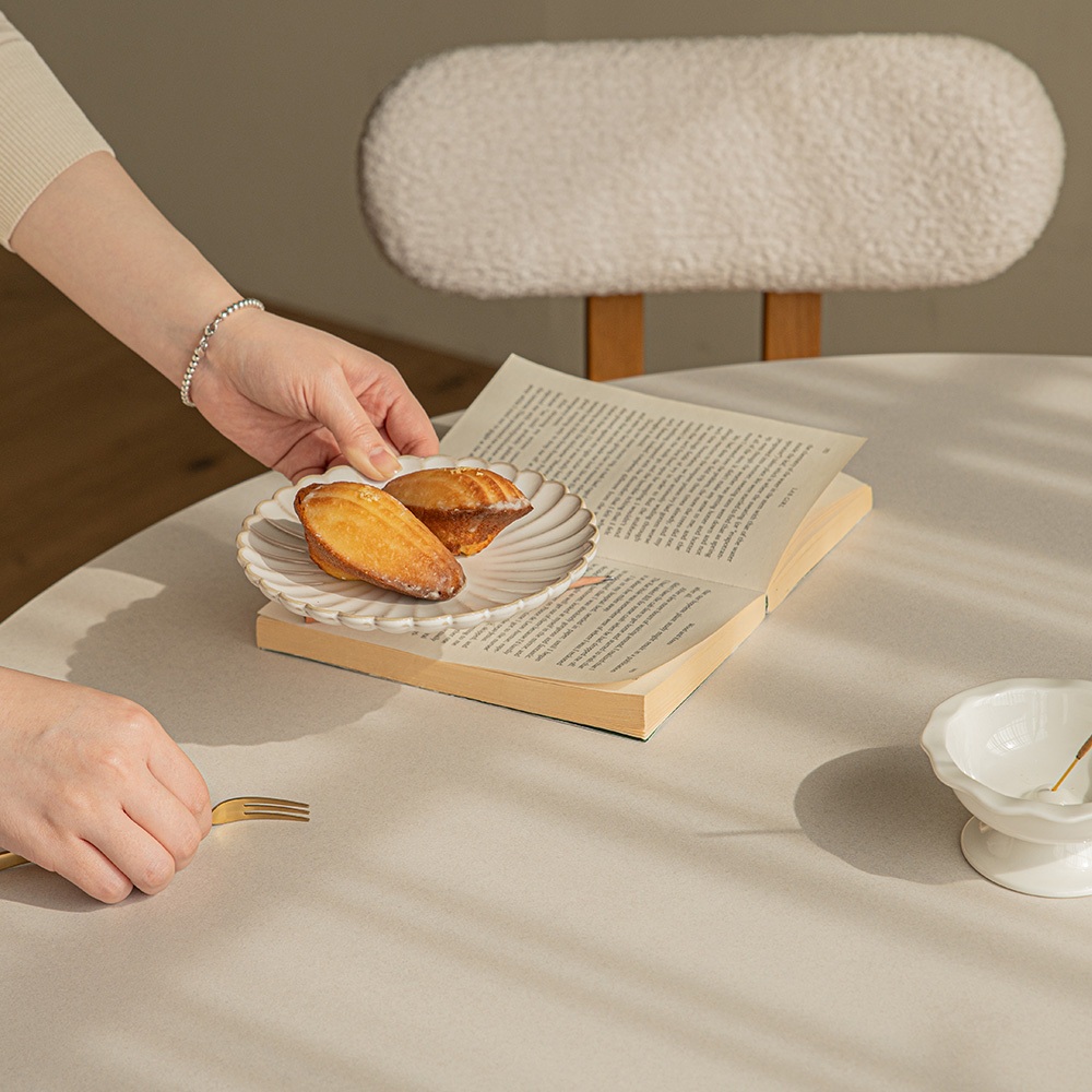 오아르 원목 포세린 세라믹 원형 식탁 테이블 1200