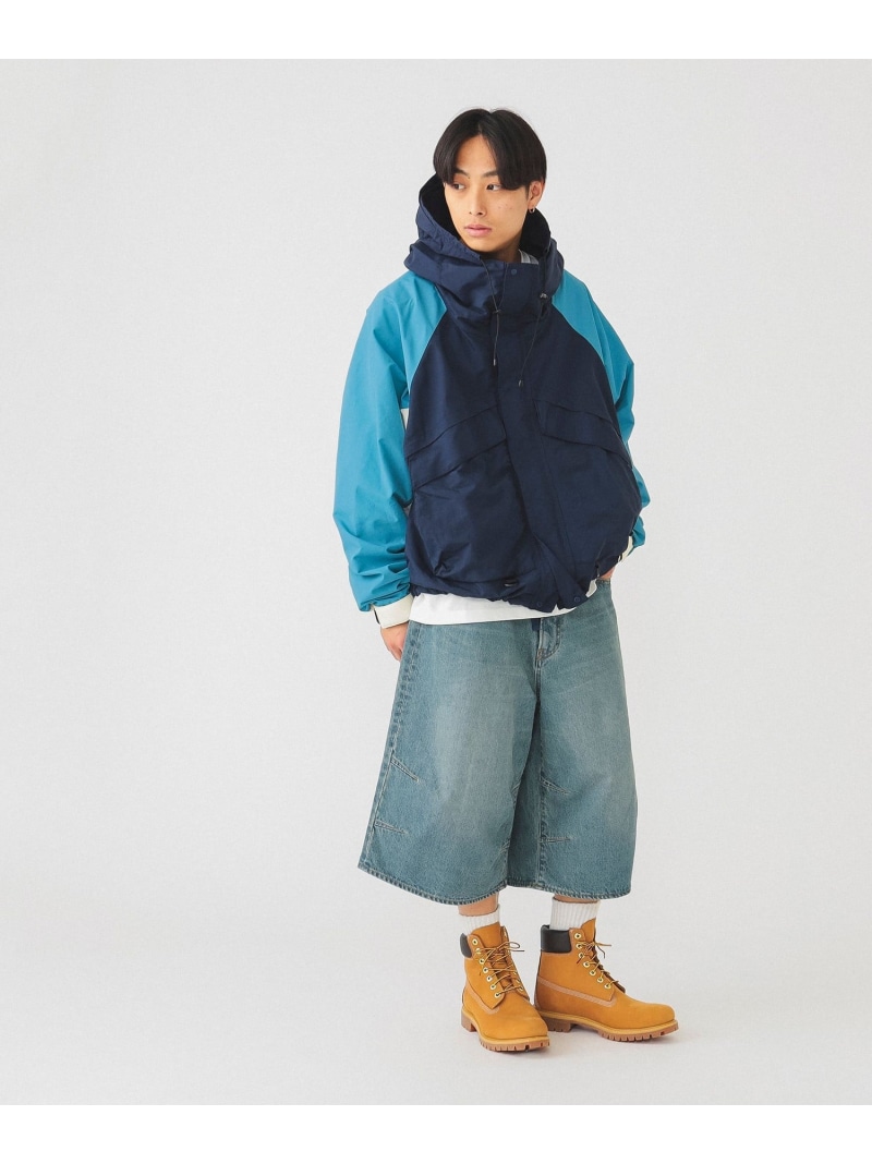 BEAMS 빔스 3톤 나일론 후디 재킷 남성 바람막이 네이비 - 메인 이미지