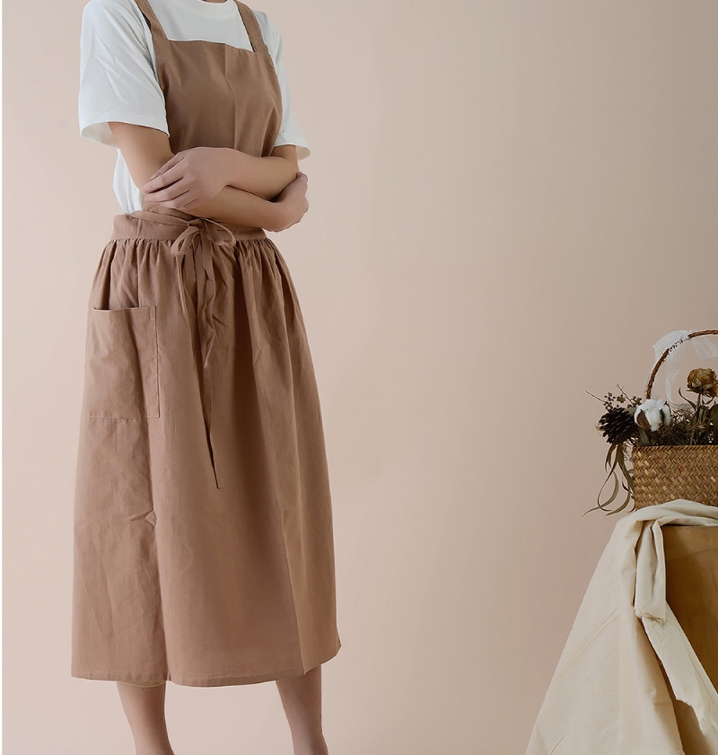 데일리 코튼 원피스 앞치마 어린이집 카페 클래스 주방 앞치마 에이프런