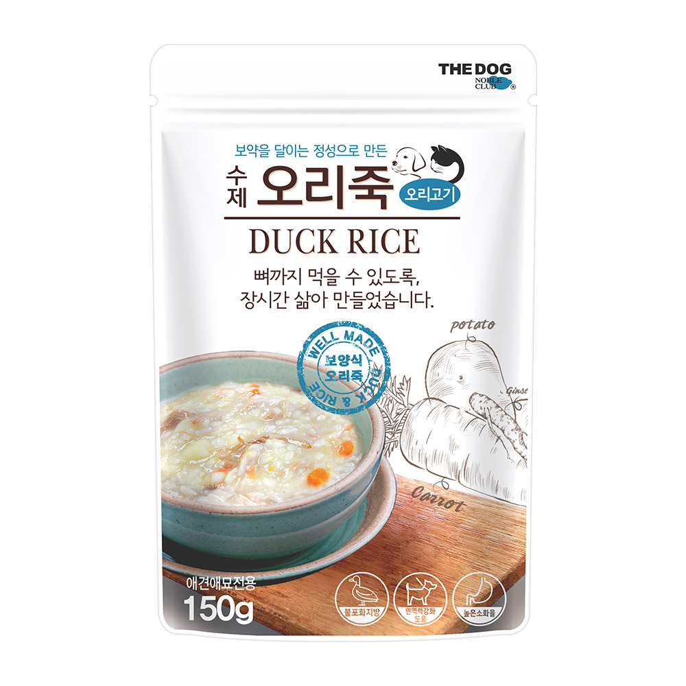 더독 강아지 건강 수제 보양식 오리죽, 150g, 1개 - 상품 이미지