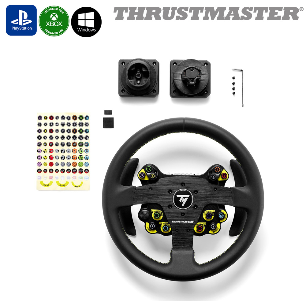트러스트마스터 EVO RACING 32R LEATHER WHEEL ADD-ON (PS5/PS4/XBOX/PC) 레이싱휠 핸들 운전 게임 - 상세 이미지 4