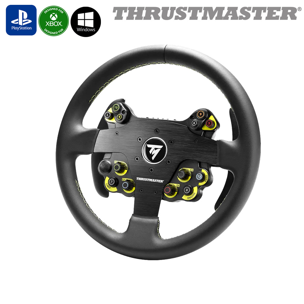 트러스트마스터 EVO RACING 32R LEATHER WHEEL ADD-ON (PS5/PS4/XBOX/PC) 레이싱휠 핸들 운전 게임 - 상품 이미지