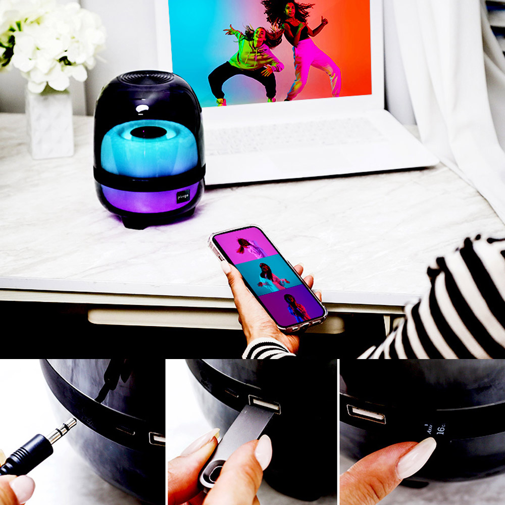 휴대용 LED 무드등 블루투스 스피커 라디오 USB TF재생 캠핑 테이블 컴퓨터 거실 침실 - 상세 이미지 3