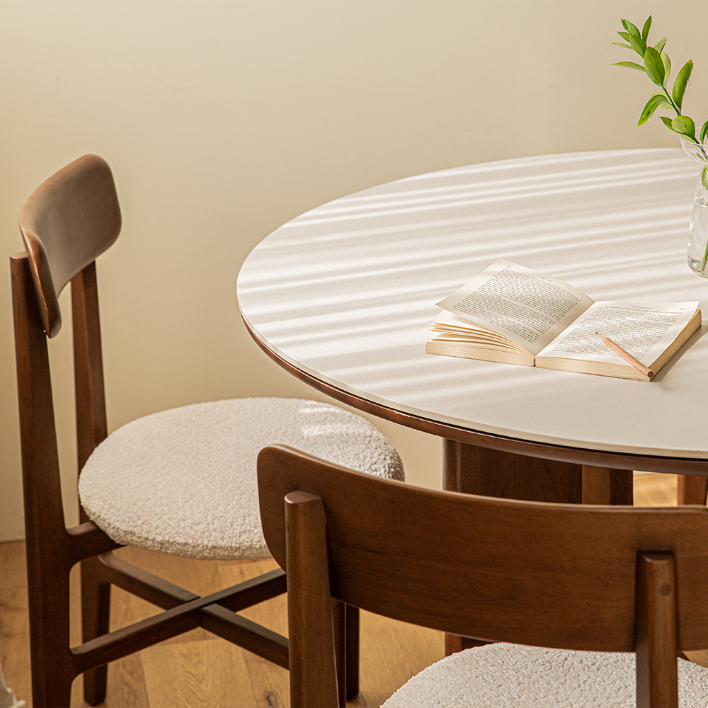 오아르 원목 포세린 세라믹 원형 식탁 테이블 1200