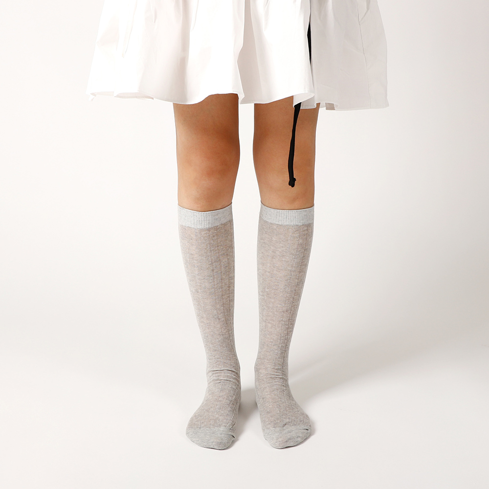 여성 얇은 시스루 니삭스 골지 반스타킹 무릎 양말 장화 레인부츠 - 상세 이미지 5