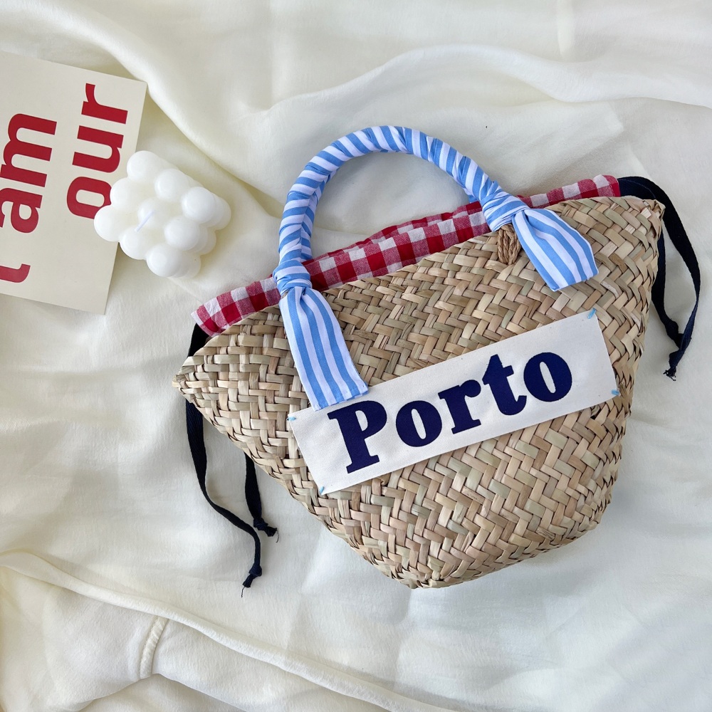 한여름 감성 가방 여름 라탄 밀짚 피크닉 레터링