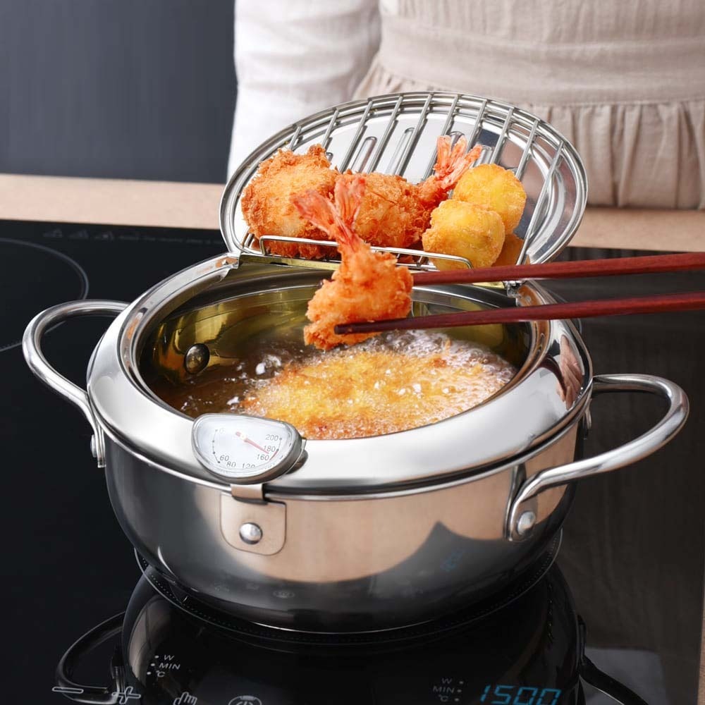 스텐 인덕션 튀김냄비 미니 가정용 2.2L