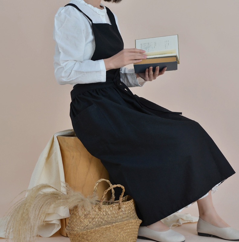 데일리 코튼 원피스 앞치마 어린이집 카페 클래스 주방 앞치마 에이프런