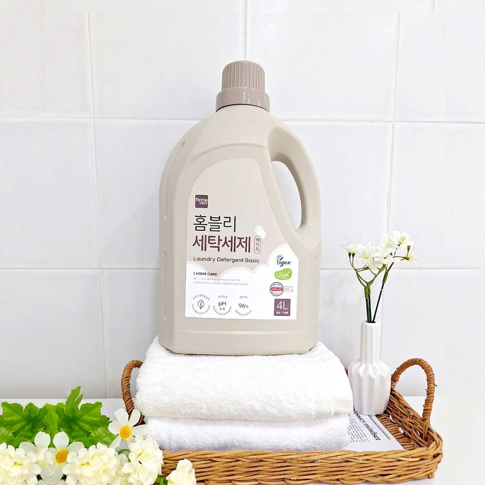 비건세제 홈블리 세탁세제 베이직 4L x 2개입 드럼 일반용 무향료 무색소 이미지 6