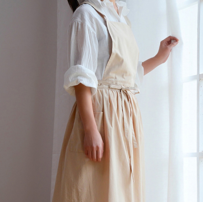 데일리 코튼 원피스 앞치마 어린이집 카페 클래스 주방 앞치마 에이프런