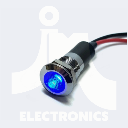 FILN-12FW-B 선타입 12파이 방수메탈시그널 LED 청색12V  인디게이터 램프 / IP65