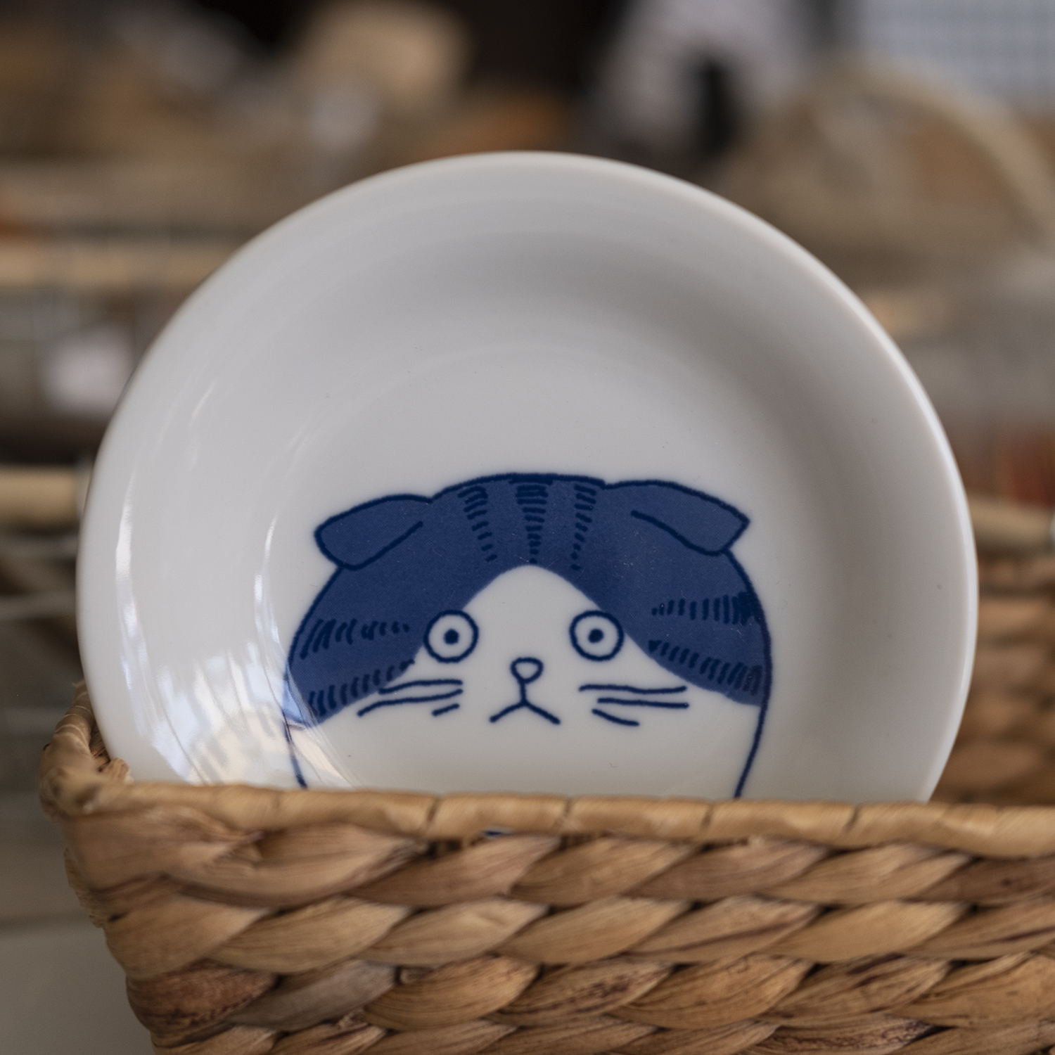 블루 고양이 접시 플레이트 배트맨 14cm 일본 도자기 그릇 - 상세 이미지 4