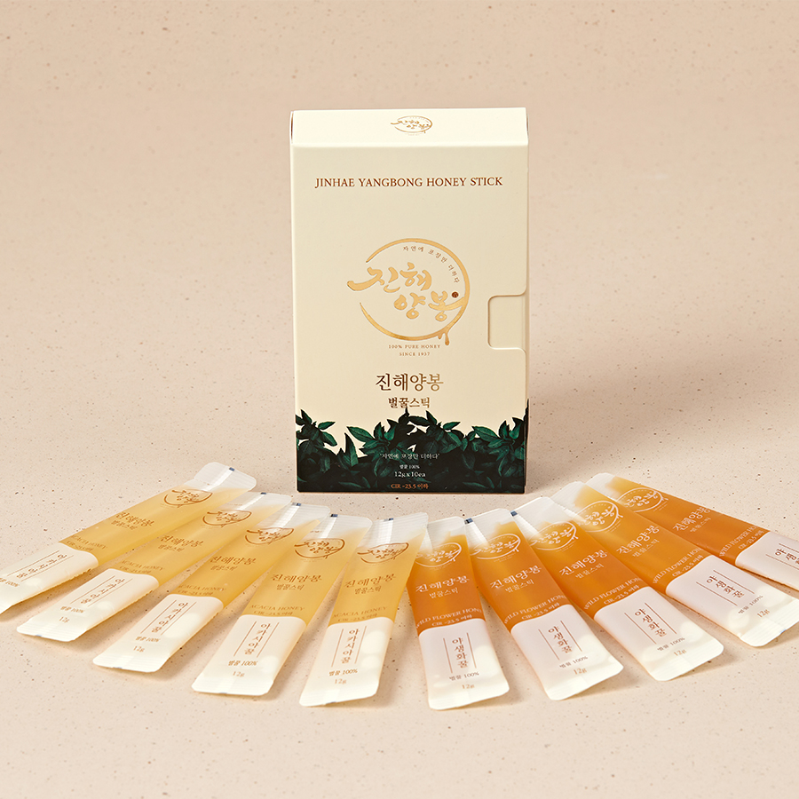 진해양봉 꿀스틱 국산 아카시아 야생화 벌꿀 스틱 혼합 12g 10개 답례품 꿀 선물 세트 이미지 3