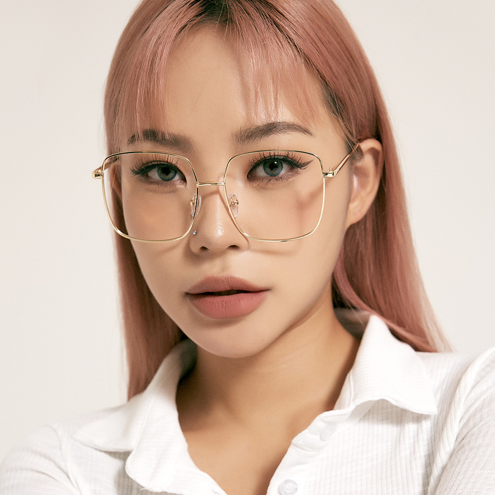 긱시크안경 패션 무테 안경 금테 가벼운 안경테 여자 너드 이미지 7