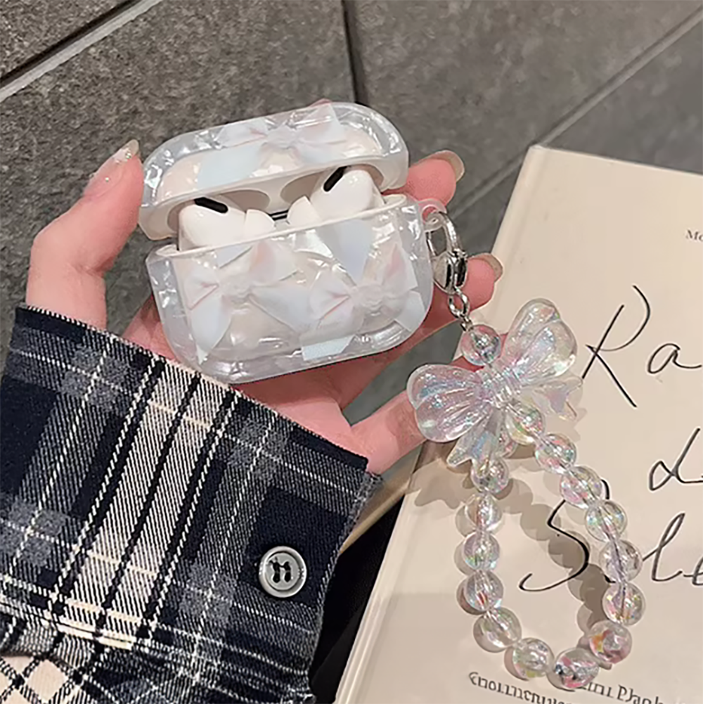 에어팟 프로2 케이스 심플 리본 자개 키링