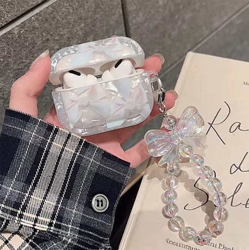 심플 리본 자개 키링 케이스