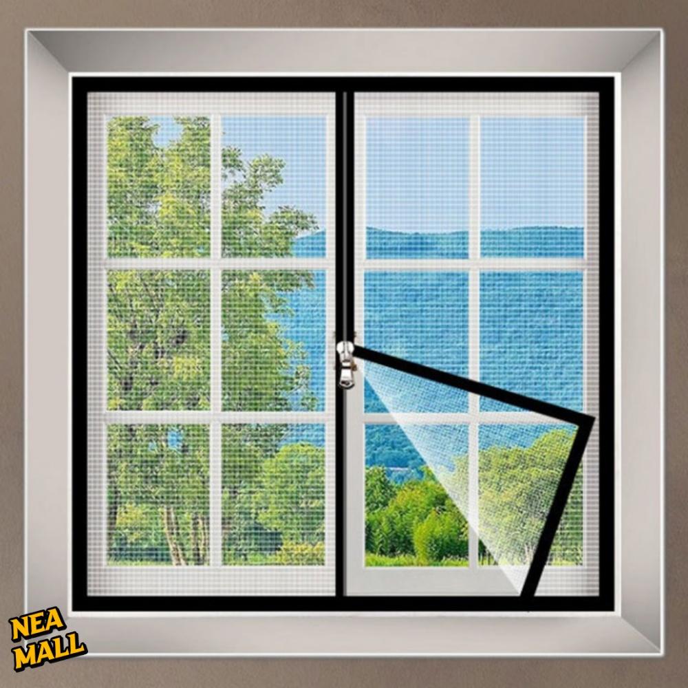 100x120 창문지퍼방충망 지퍼 벨크로방충망 설치 모기 차단