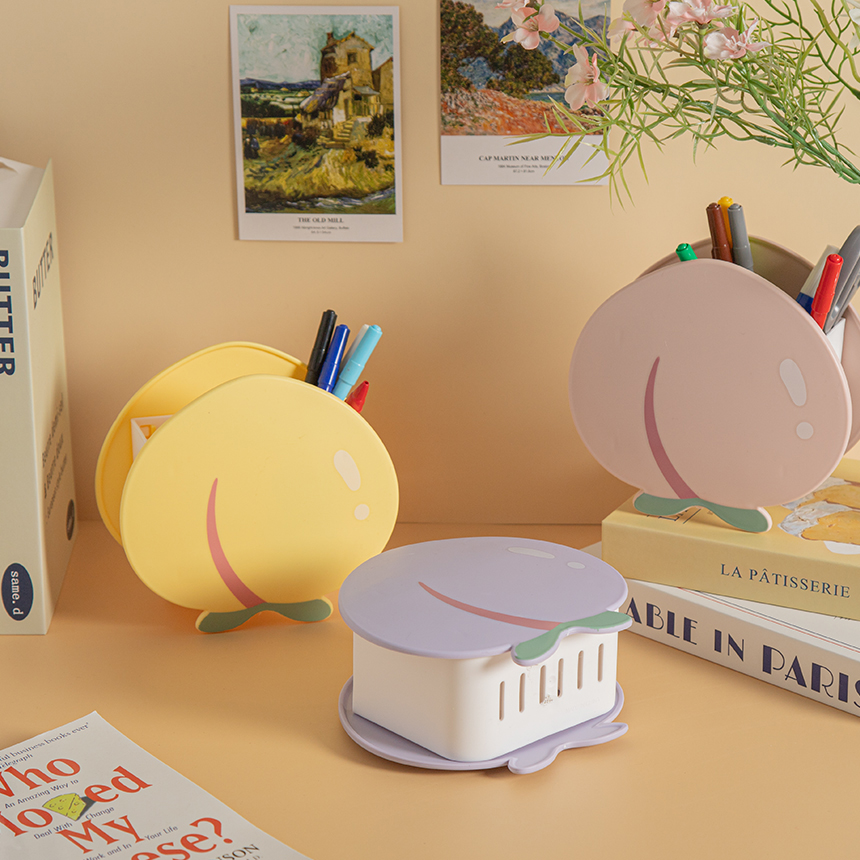 펜 꽂이 색 연필통 필기구 정리함 복숭아 연필꽂이 - 상품 이미지