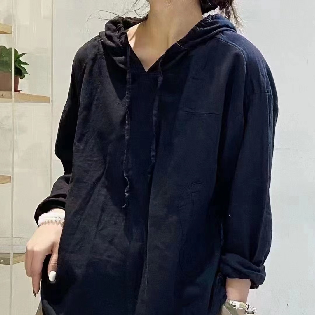 순면후드티 봄 간절기 아사면 루즈핏 미시옷 8799 - 상세 이미지 5