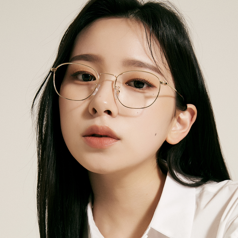 긱시크안경 패션 무테 안경 금테 가벼운 안경테 여자 너드 이미지 7