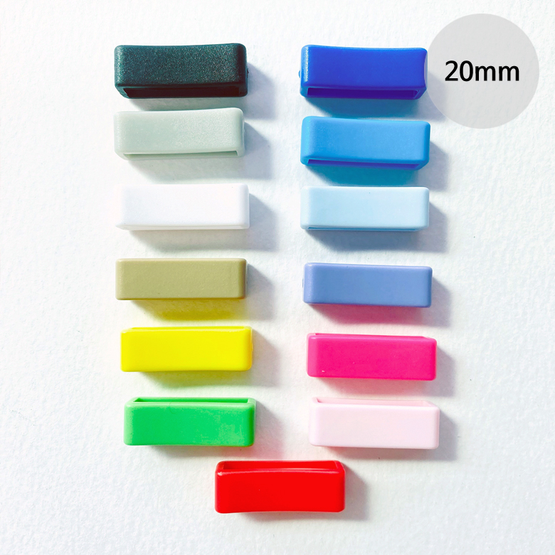(1p) 20mm 플라스틱 컬러 사각 끈 고정장식 - 상품 이미지