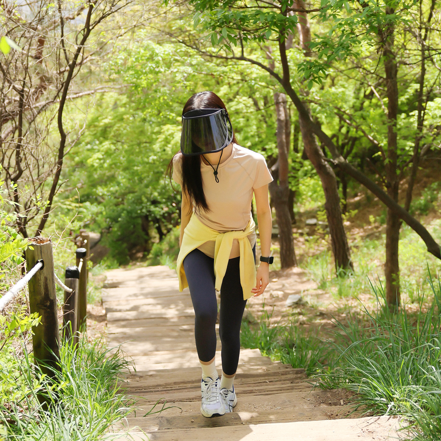 국내생산 자외선 99.9%차단 썬캡 UV 햇빛 차단 턱 끈 날개 여성 선캡