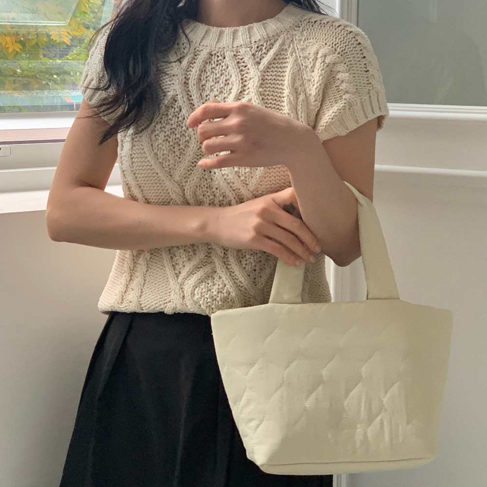 푸딩 토트백 Pudding tote Bag (Cream / Peach / Mint) - 상세 이미지 3