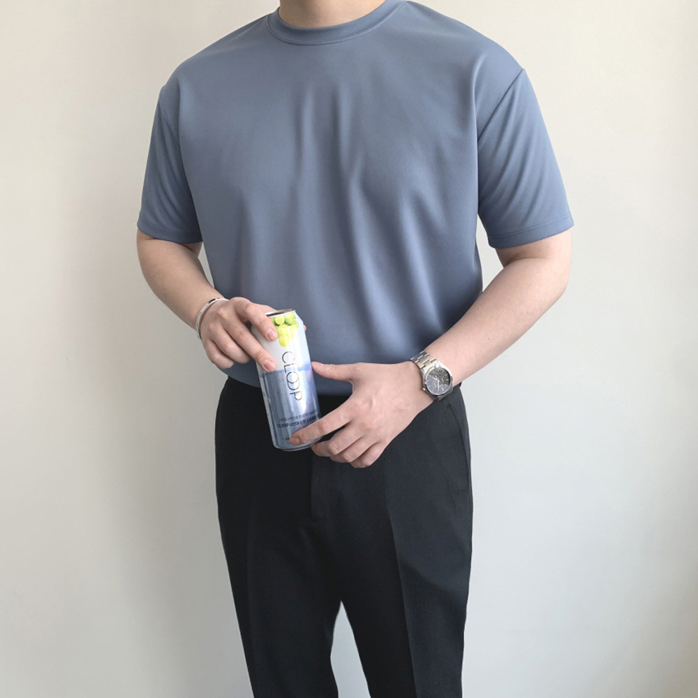 남자머슬핏반팔 기능성반팔 쿨티셔츠 쿨론티 - 메인 이미지