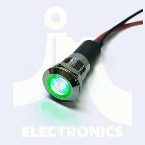 FILN-12FW-G 선타입 12파이 방수메탈시그널 LED 녹색12V  인디게이터 램프 / IP65