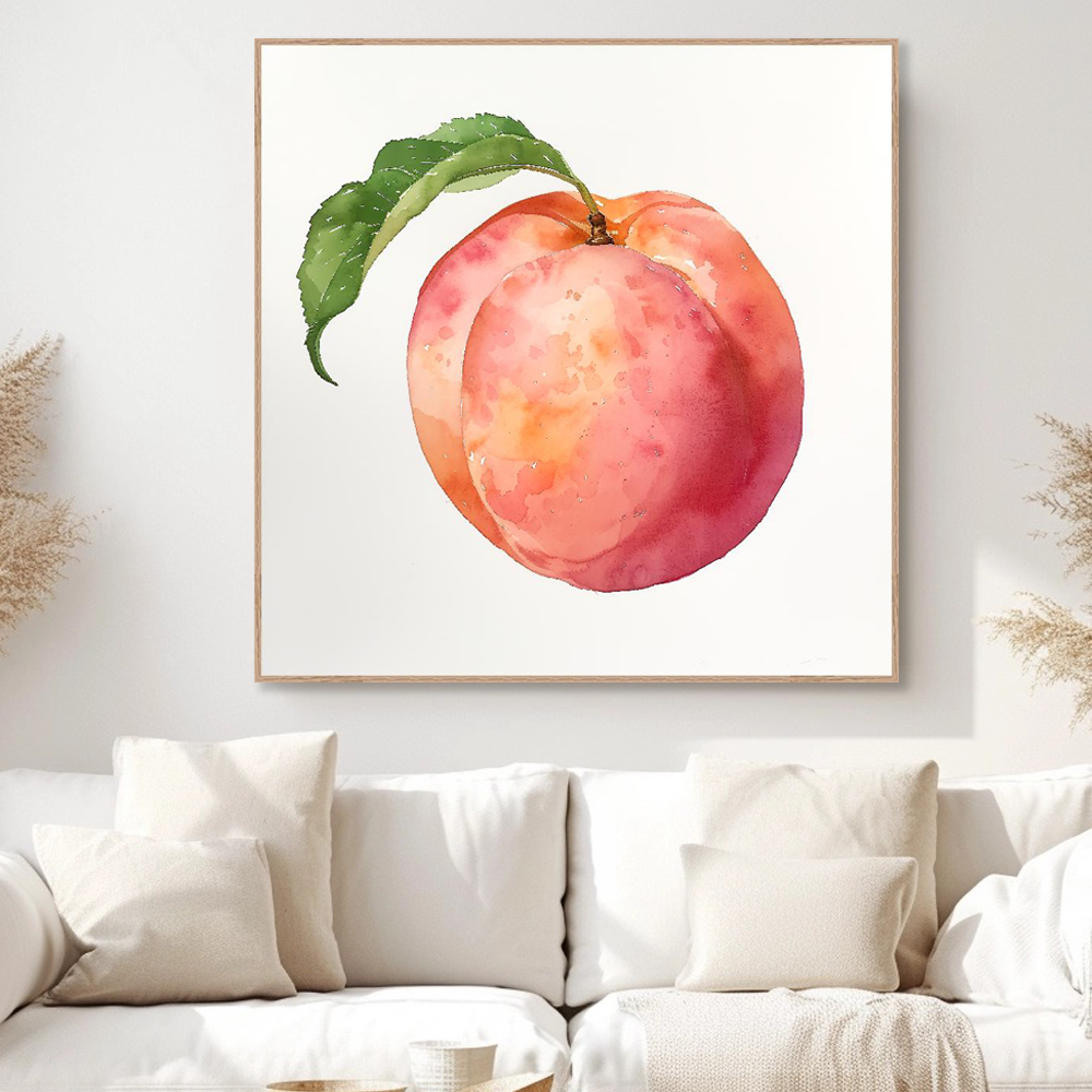 행복 복숭아 80x80cm 무광오크 알루미늄액자 복숭아그림 - 상세 이미지 5