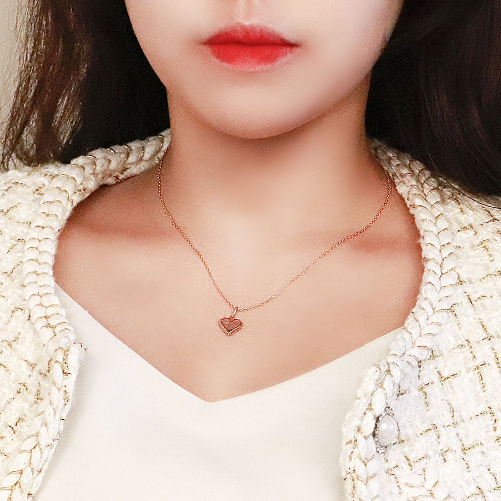 14K 하트 목걸이 우정 각인 펜던트 18K 분리형 저중량 이미지 6