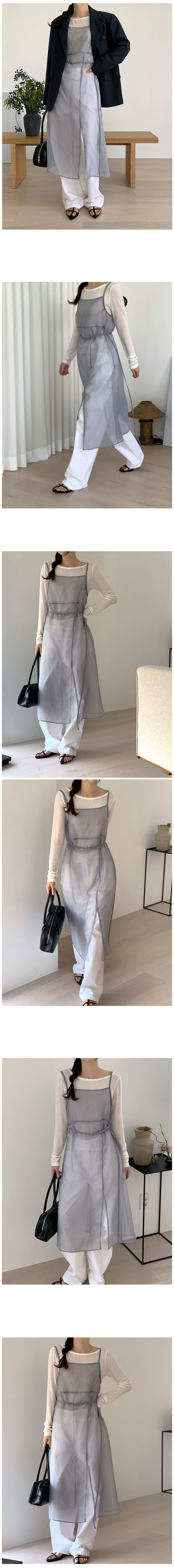 SET] テンセルスパンレイヤードノースリーブ長袖Tシャツセット4color