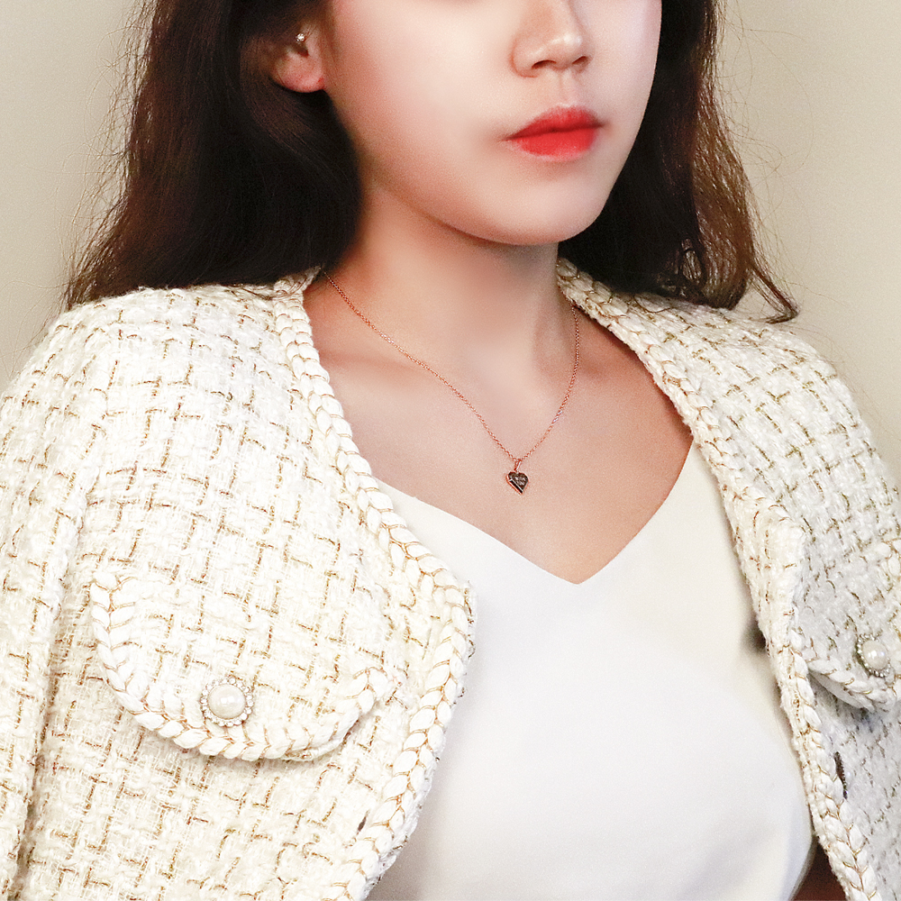 14K 하트 목걸이 우정 각인 펜던트 18K 분리형 저중량 이미지 7