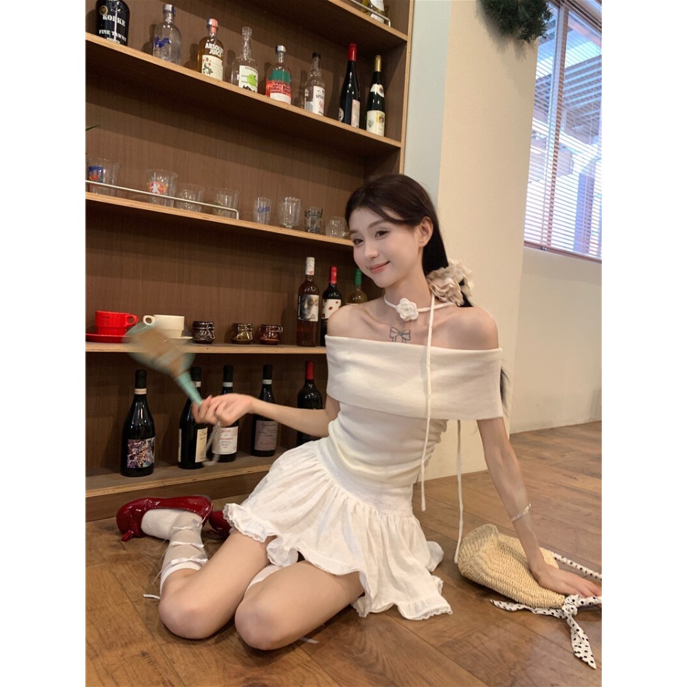 나는 솔로 송해나 145화 민소매 티셔츠 오프숄더 슬림핏 - 상세 이미지 3